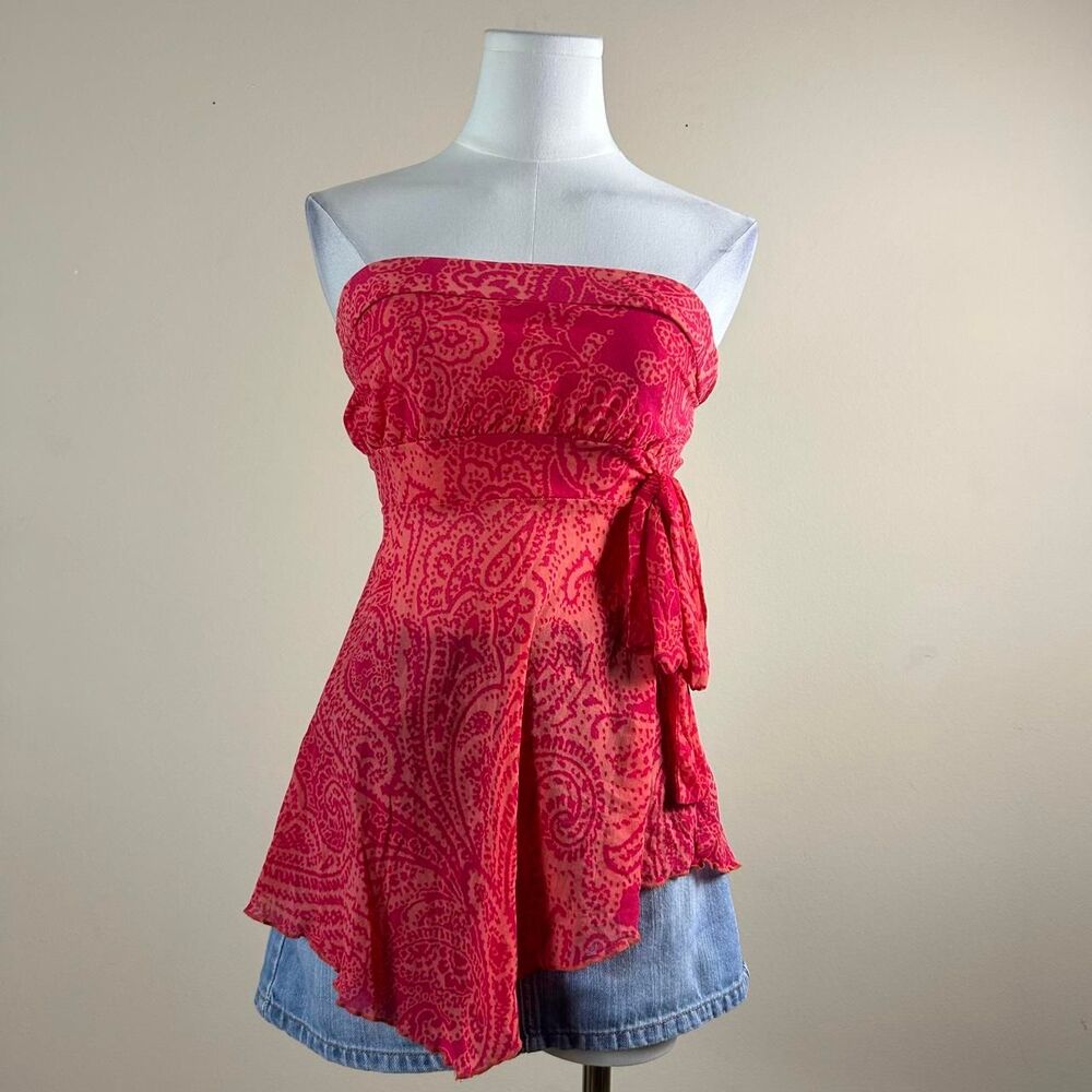 Gorgeous Guess Fairy Patterned Asymetrical Tube Top